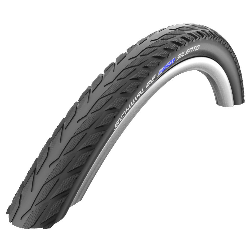 Silento Drahtreifen - 28x1.40 Zoll - K-Guard - SBC - Reflexstreifen - schwarz