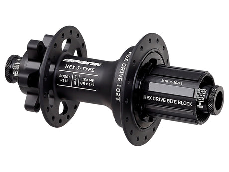 Spank HEX J-Type Boost R148 XD Hub, 102T, 32H rear hub - black