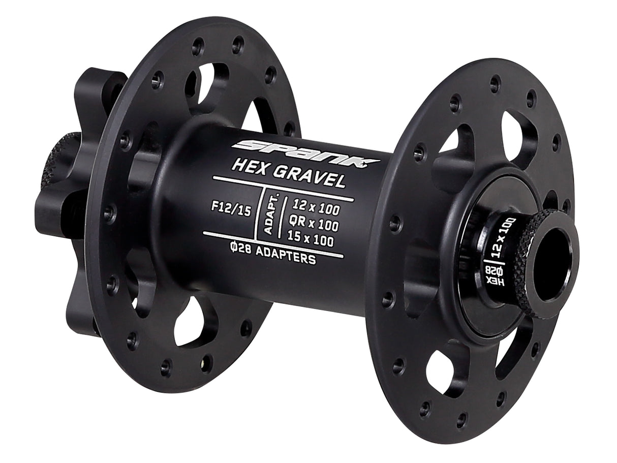 Spank HEX Gravel F12/15 Hub, 28H front hub - black