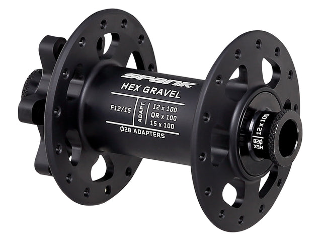 Spank HEX Gravel F12/15 Hub, 28H front hub - black