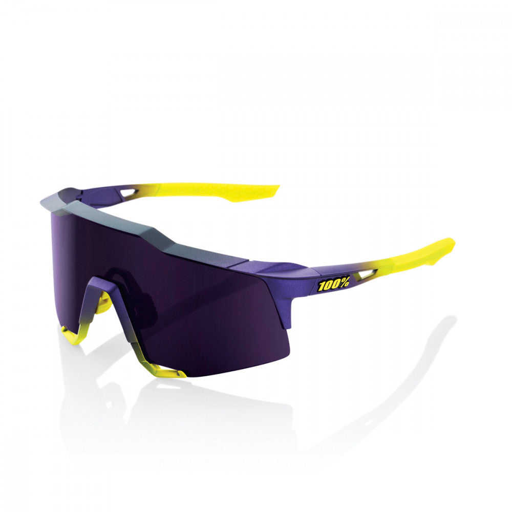 100% スポーツサングラス 紫　黄色 100% SPEEDCRAFT Metallic Digital Brights Speedcraft 100% Matte