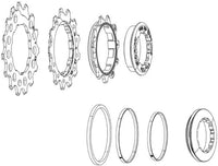 Cassette sprocket ring set PG-1210/1230, 11-13-15 teeth incl. lockring 